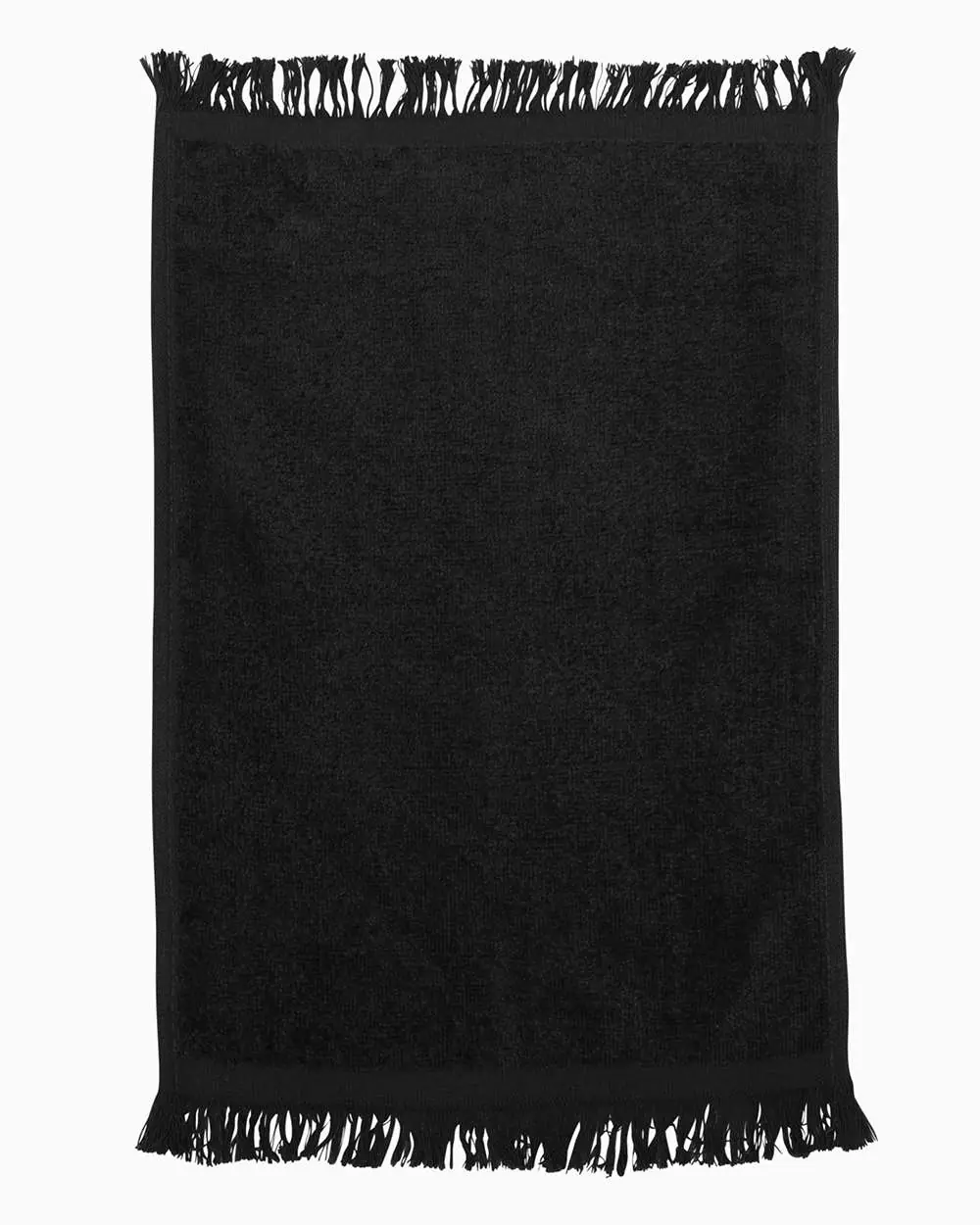 Q-Tees Fringed Fingertip Towel in Black