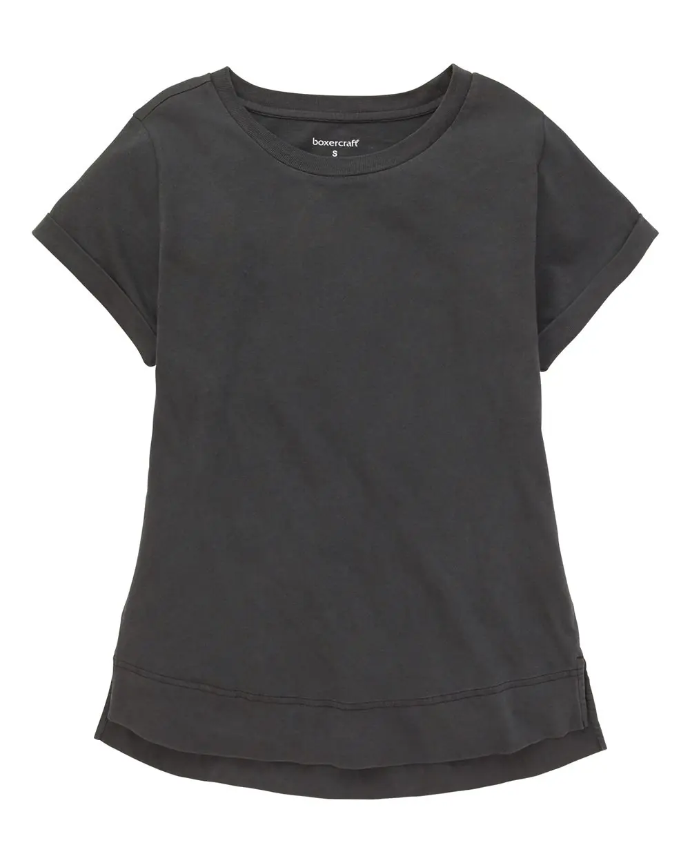 Boxercraft Women's Vintage Cuff T-Shirt in Black