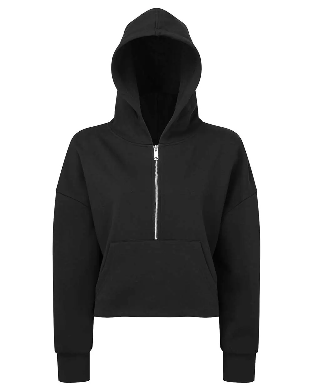 TriDri Women's Alice Half-Zip Hooded Sweatshirt in Black