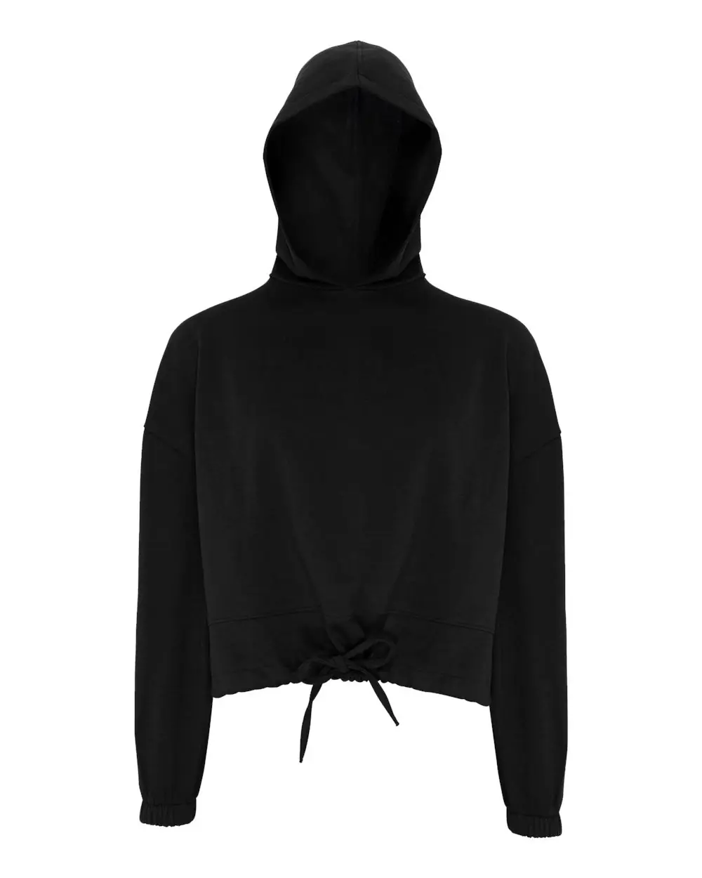 TriDri Women's Cropped Maria Hooded Sweatshirt in Black