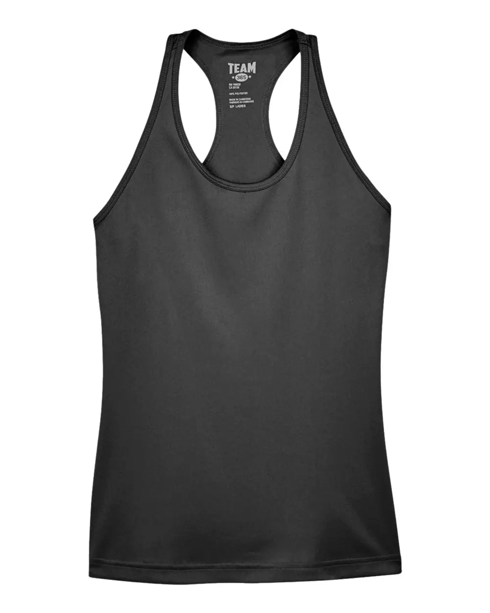 Team 365 Women's Zone Performance Racerback Tank in Black