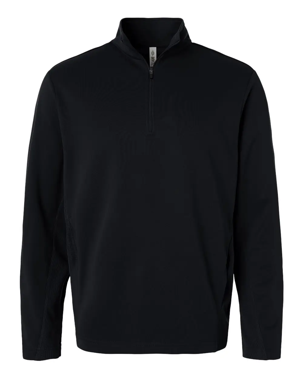 Team 365 Unisex Squad Cadet Quarter-Zip Tech Fleece Pullover in Black