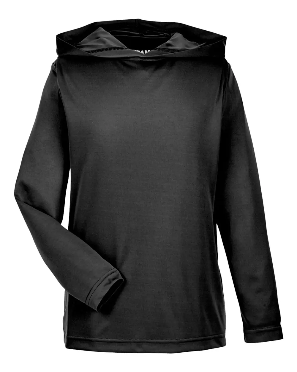 Team 365 Youth Zone Performance Hooded T-Shirt in Black
