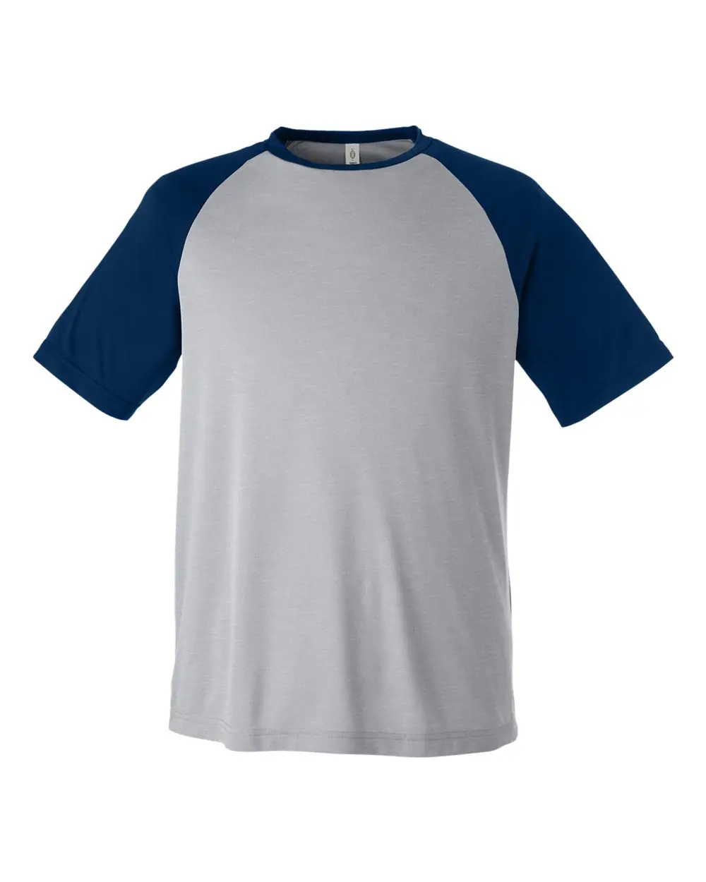 Team 365 Unisex Zone Colorblock Raglan T-Shirt in Athletic Heather/ Sport Dark Navy
