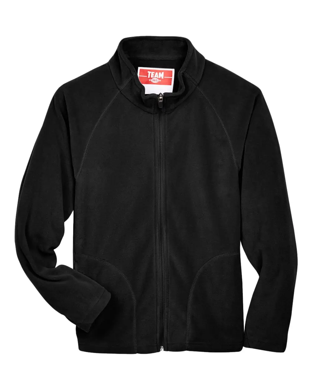 Team 365 Youth Campus Microfleece Jacket in Black