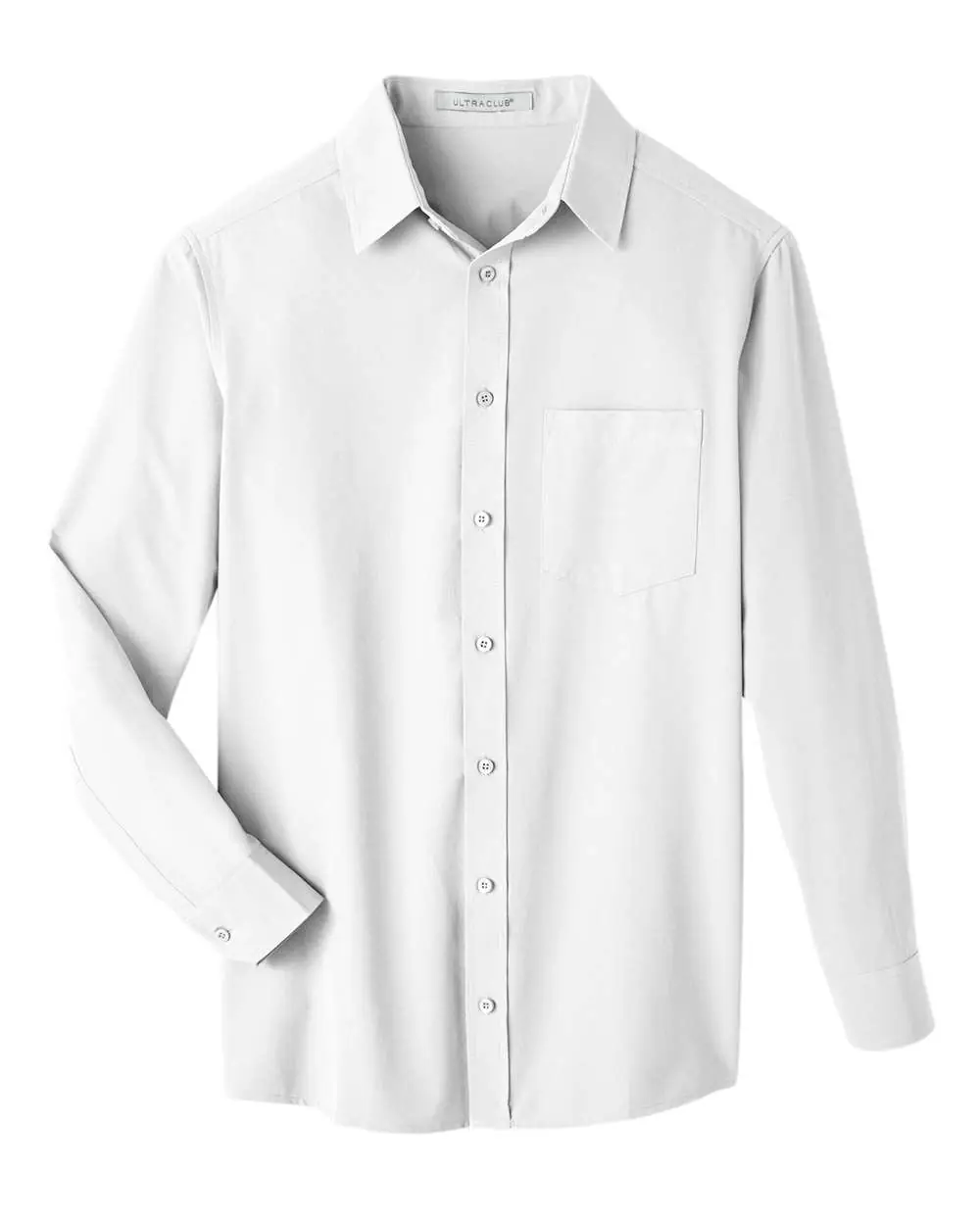UltraClub Men's Bradley Performance Woven Shirt in White