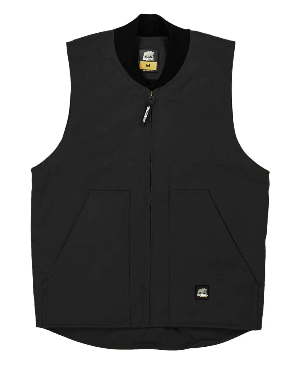 Berne Apparel Men's Workman's Duck Vest in Black