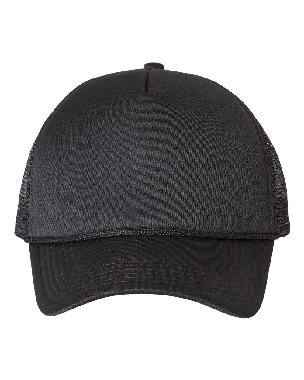 Valucap Foam Mesh-Back Trucker Cap in Black/ Black