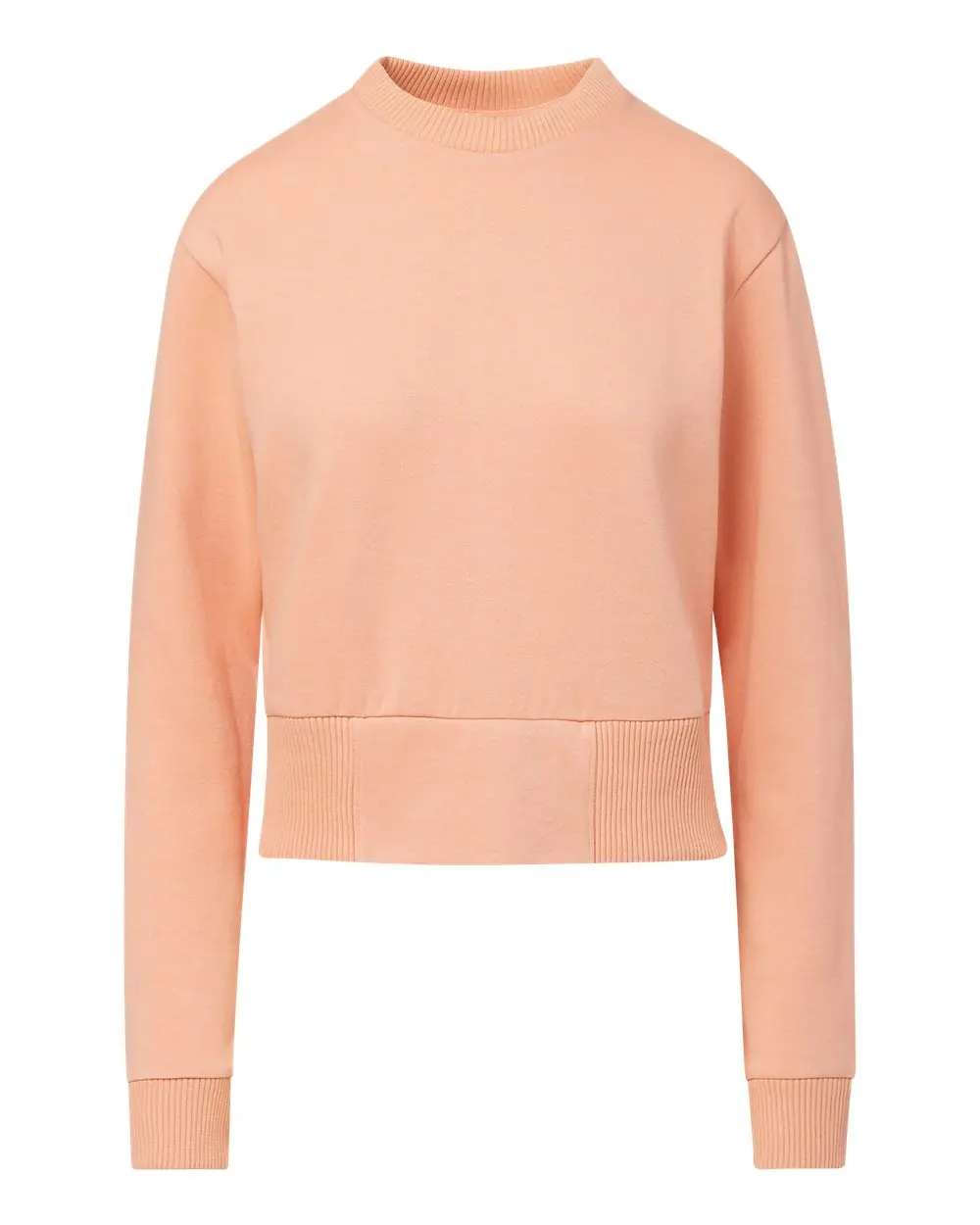 MV Sport Women's Romi Cloud Fleece Crop Crewneck Sweatshirt in Creamsicle