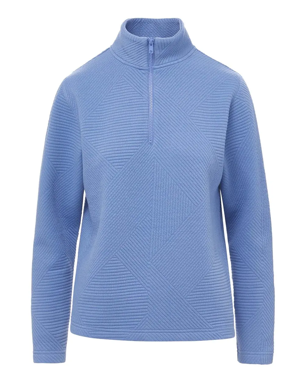 MV Sport Women's Zelda Zig Zag Quarter-Zip Pullover in Blue Iris