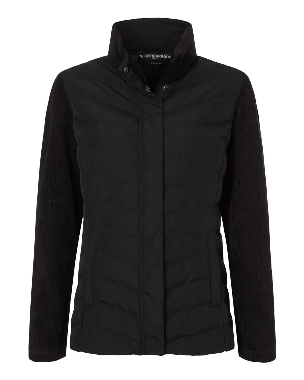 Weatherproof Women's Mixed Media Chevron Jacket in Black