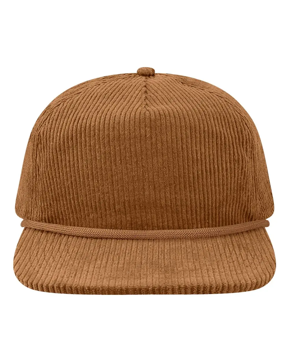 LOCALE Five-Panel Rope Cap in Camel Corduroy