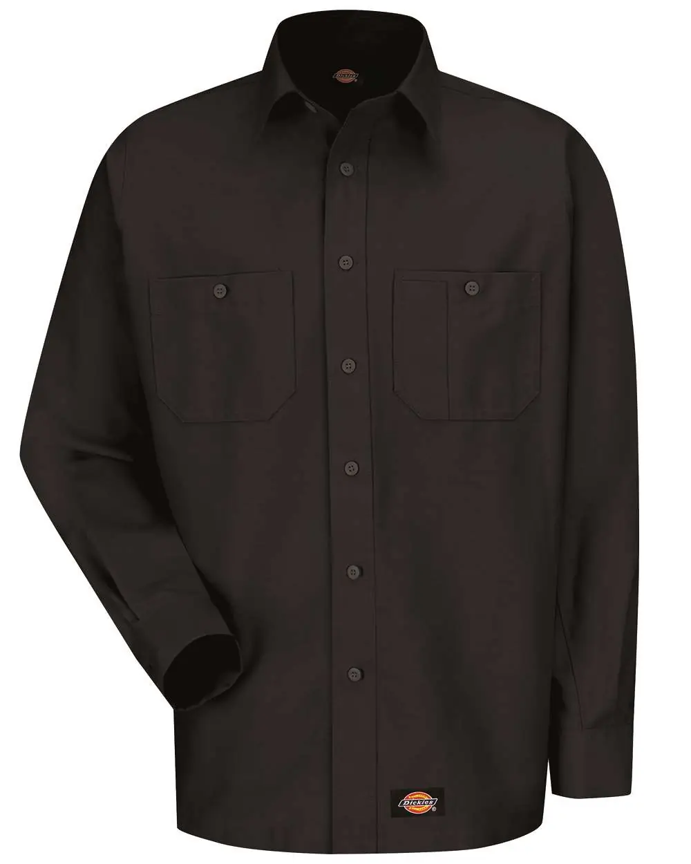 Dickies Men's Tall Long Sleeve Work Shirt in Black