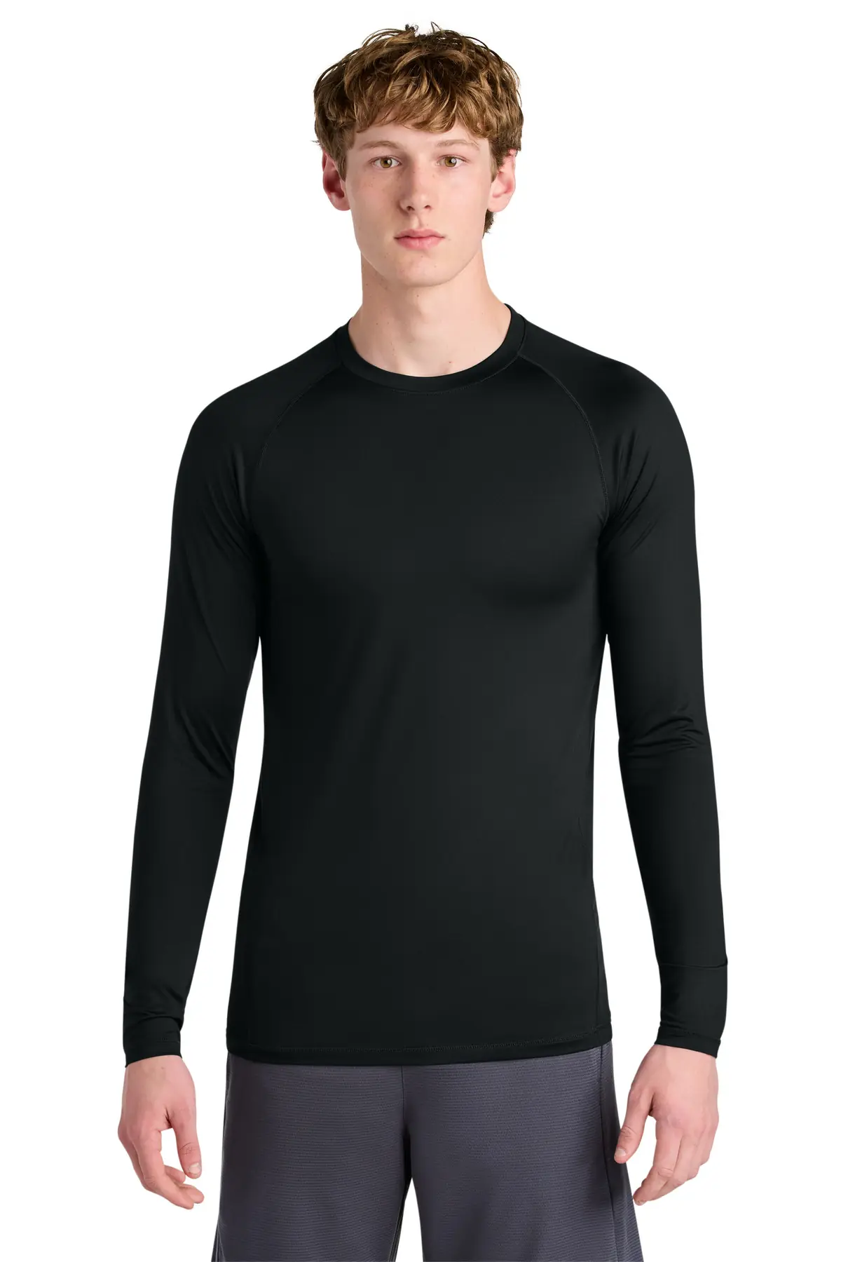 Sport-Tek PosiCharge Compression Long Sleeve Tee in Black