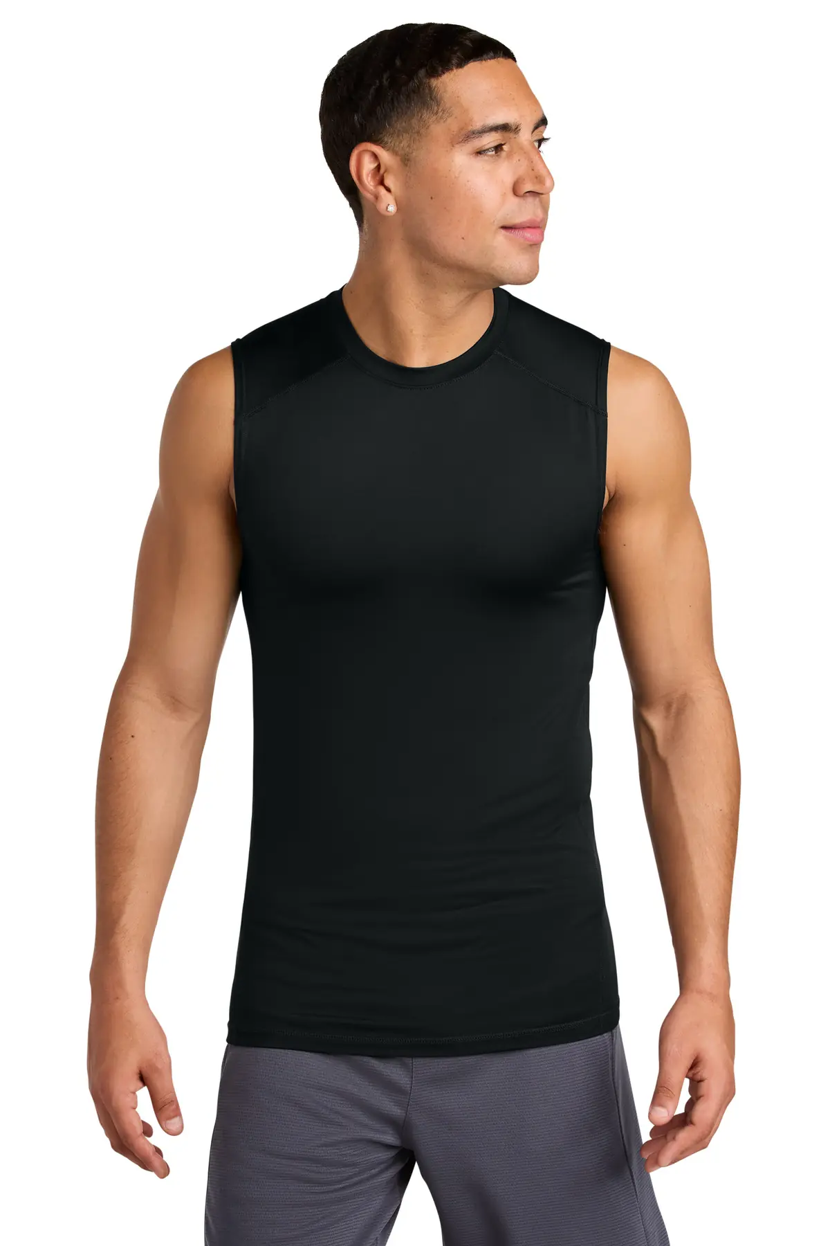 Sport-Tek PosiCharge Compression Sleeveless Tee in Black