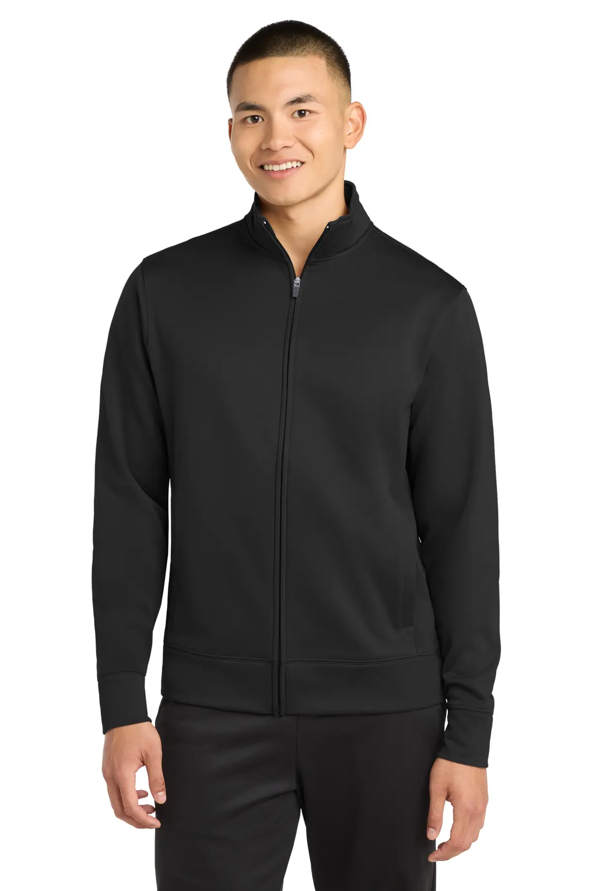 Sport-Tek Sport-Wick Fleece Full-Zip Jacket. in Black