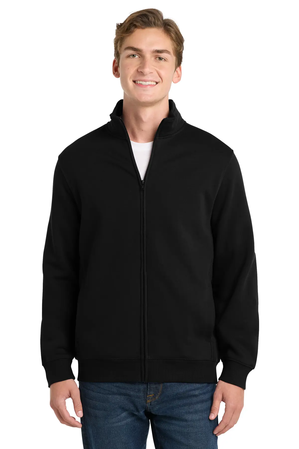 Sport-Tek Full-Zip Sweatshirt. in Black