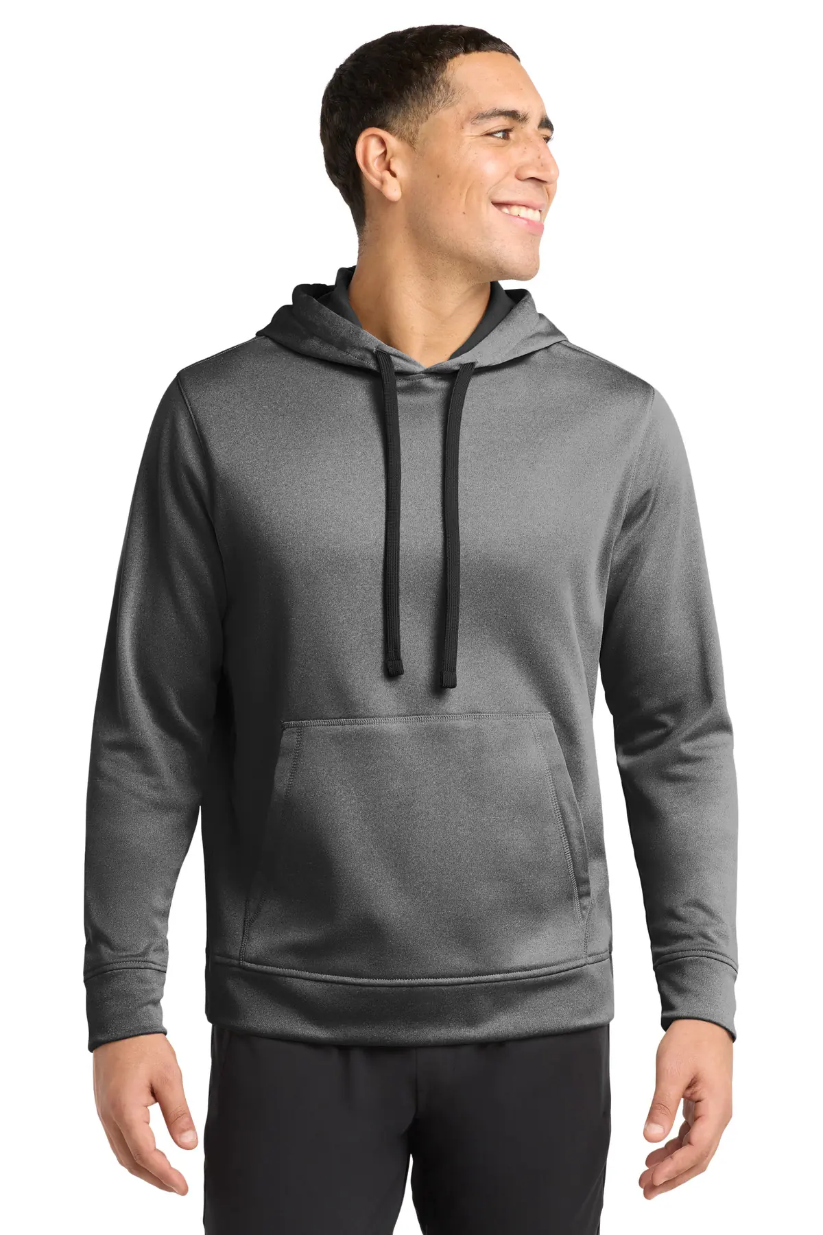 Sport-Tek PosiCharge Sport-Wick Heather Fleece Hooded Pullover.