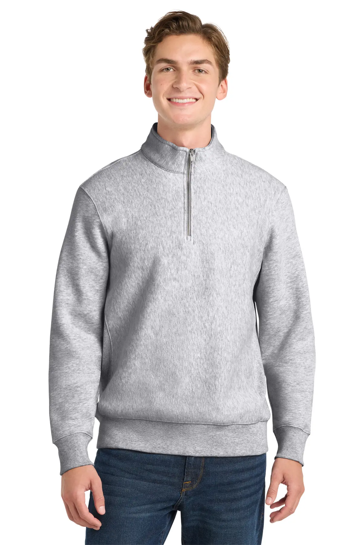 Sport-Tek Super Heavyweight 1/4-Zip Pullover Sweatshirt. in Athletic Heather