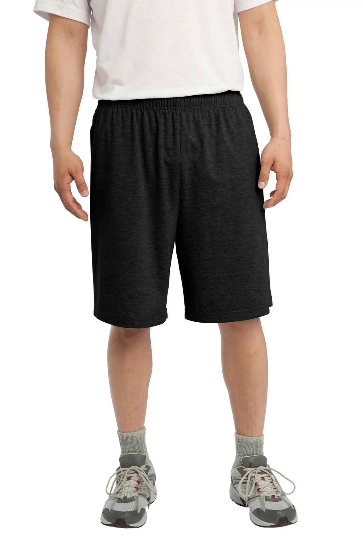 Sport-Tek Jersey Knit Short with Pockets. in Black