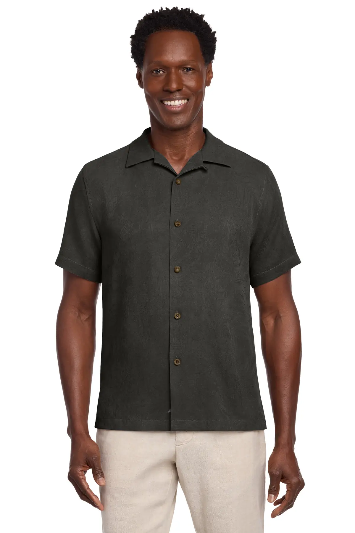 Tommy Bahama Tropic Isles Short Sleeve Shirt in Black