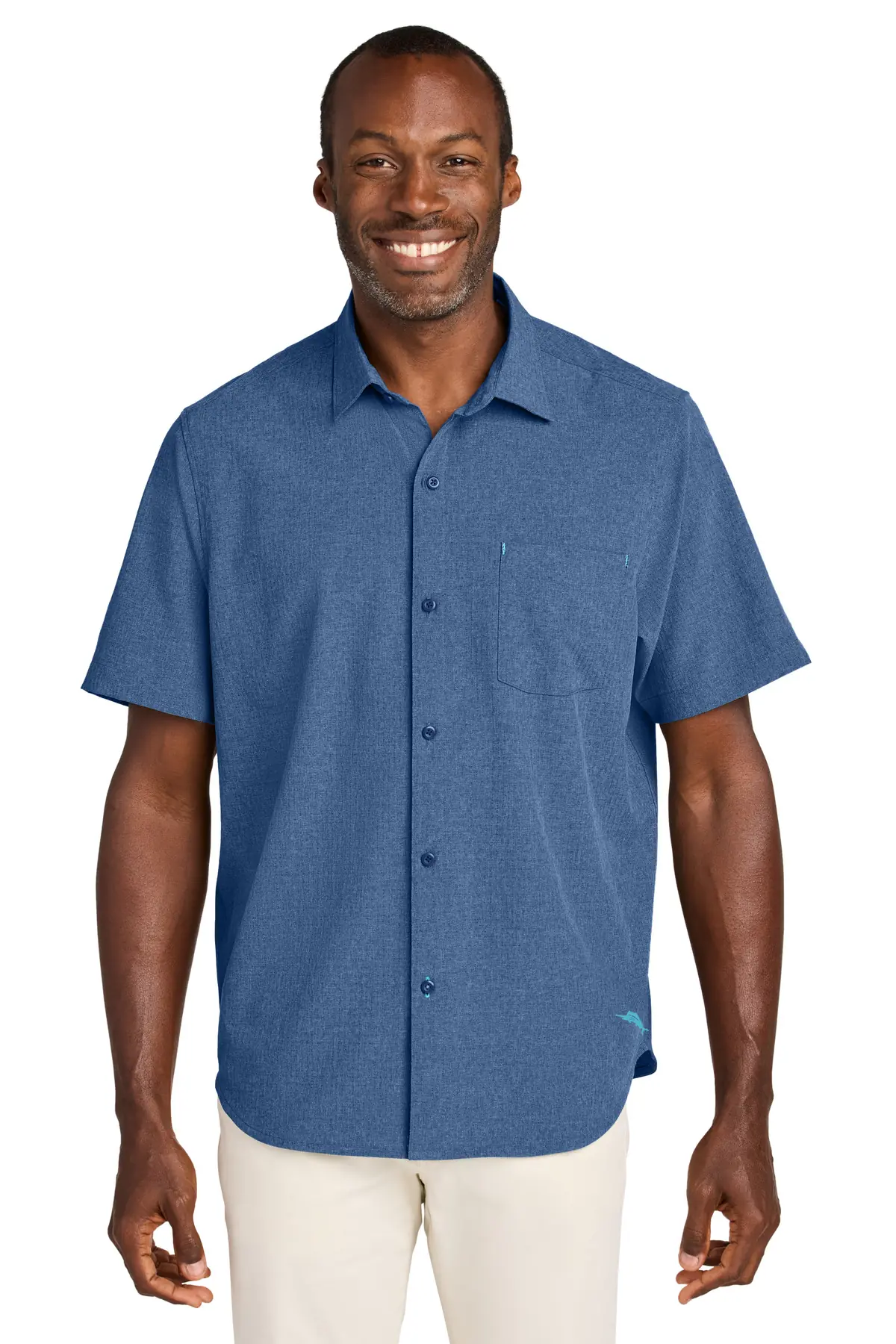 Tommy Bahama Sandy Point Short Sleeve Shirt in Classic Blue