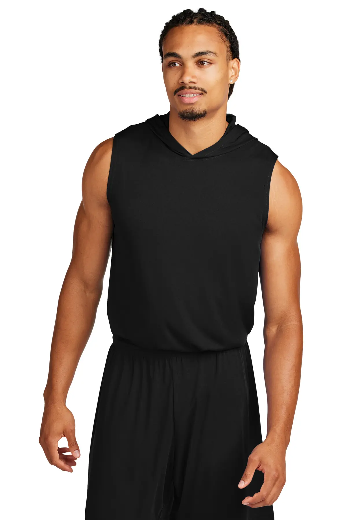 Sport-Tek Competitor Sleeveless Hoodie in Black