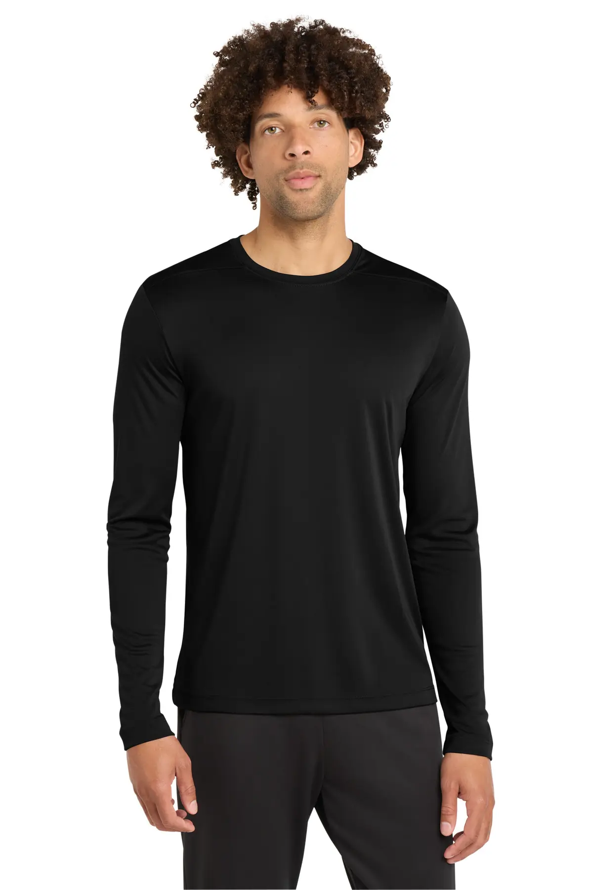 Sport-Tek Posi-UV Pro Long Sleeve Tee. in Black