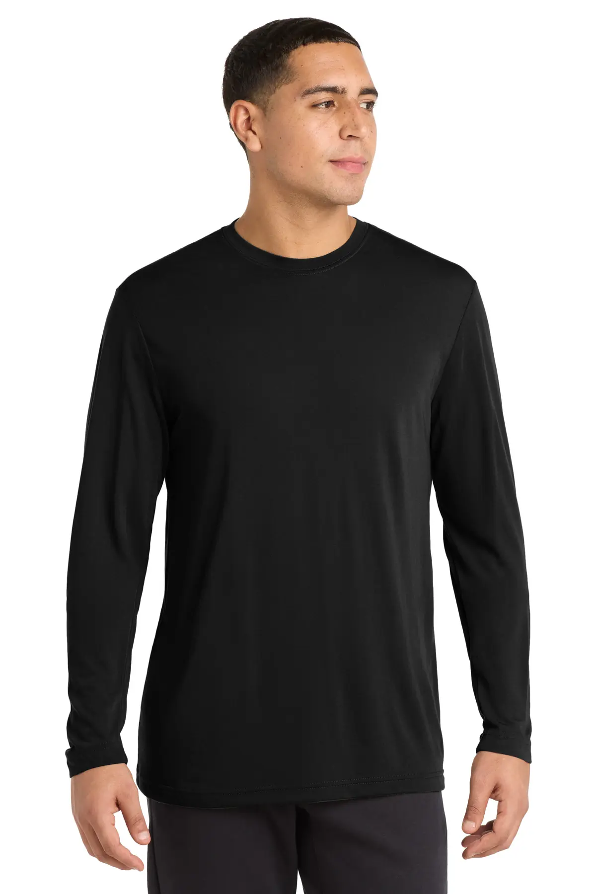 Sport-Tek Long Sleeve PosiCharge Competitor Cotton Touch Tee. in Black