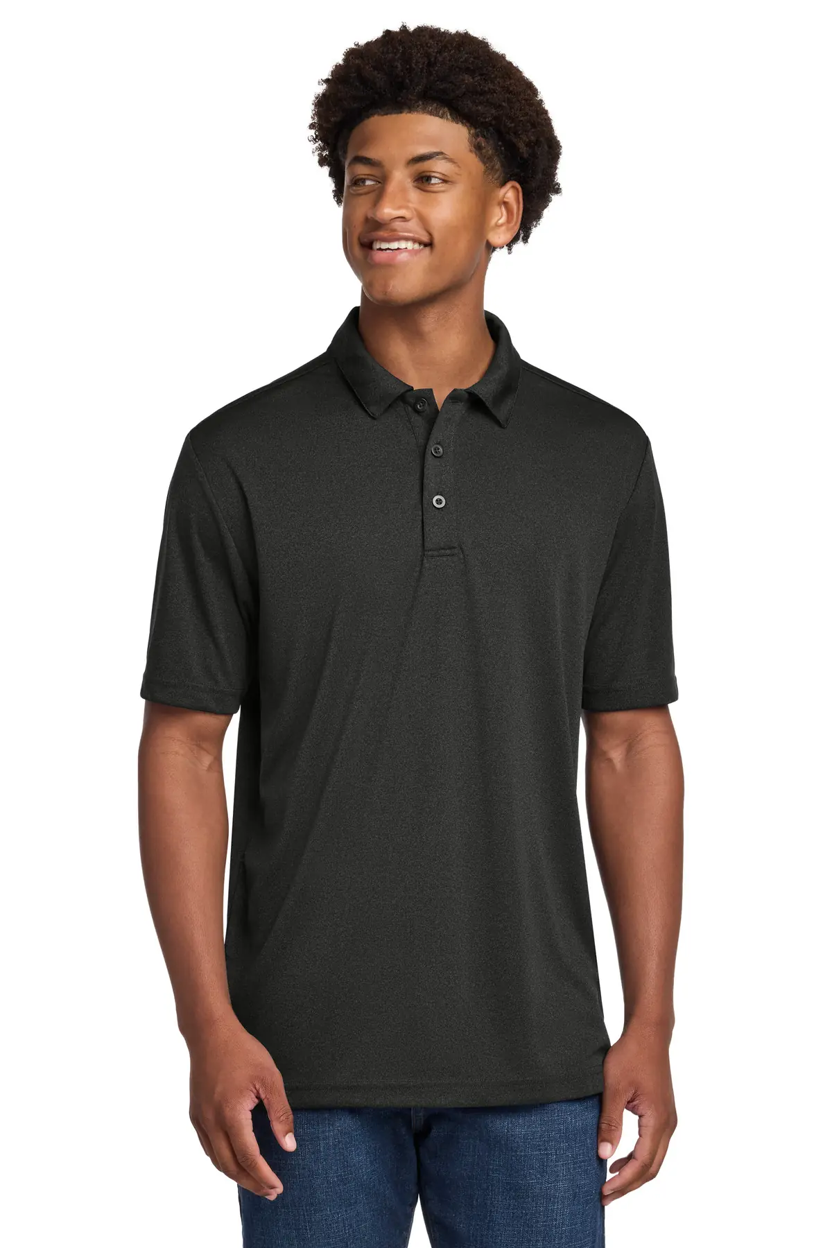 Sport-Tek Endeavor Polo. in Black Heather