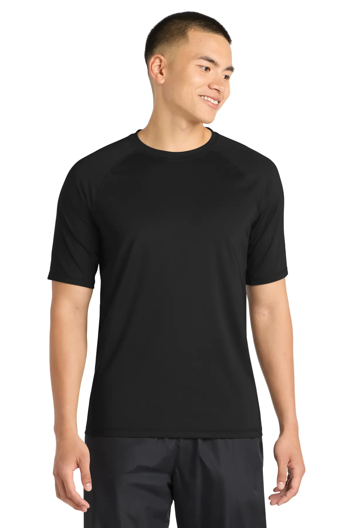 Sport-Tek Rashguard Tee. in Black
