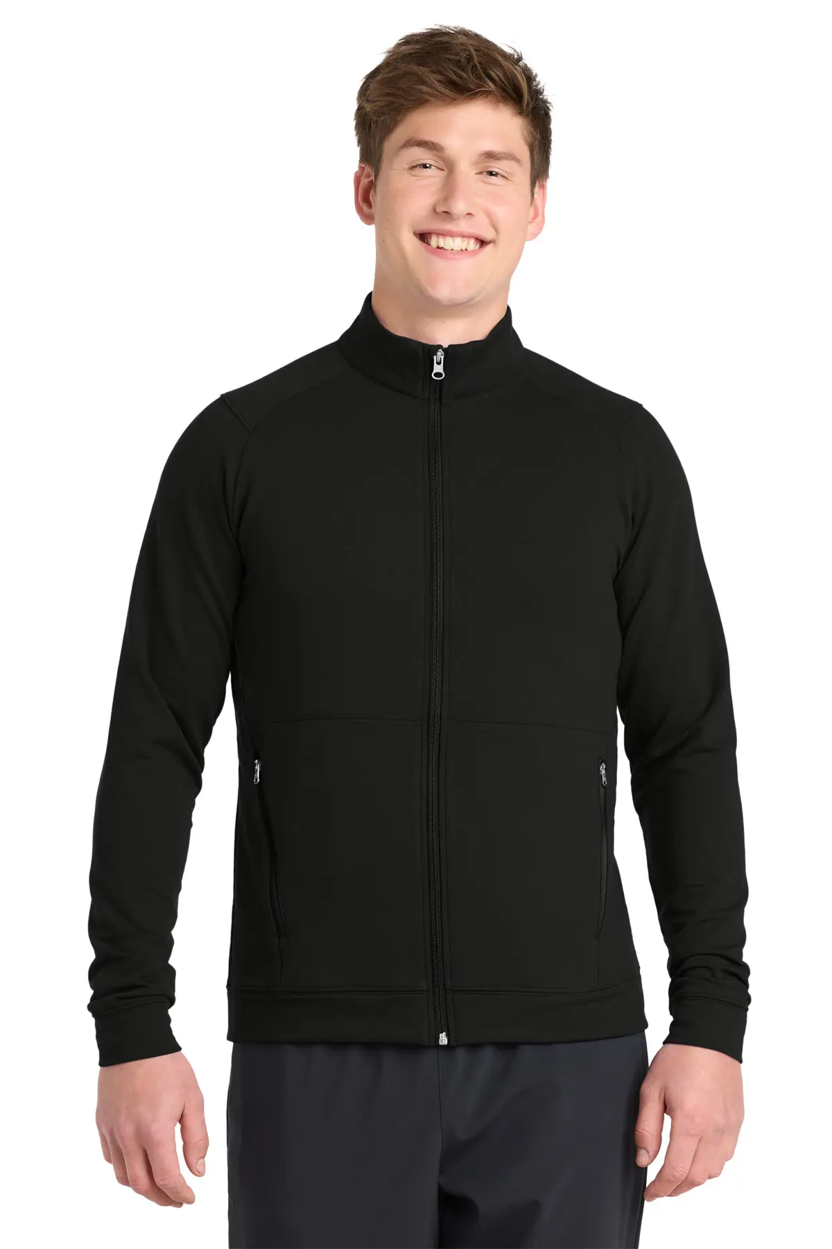 Sport-Tek Sport-Wick Flex Fleece Full-Zip. in Black