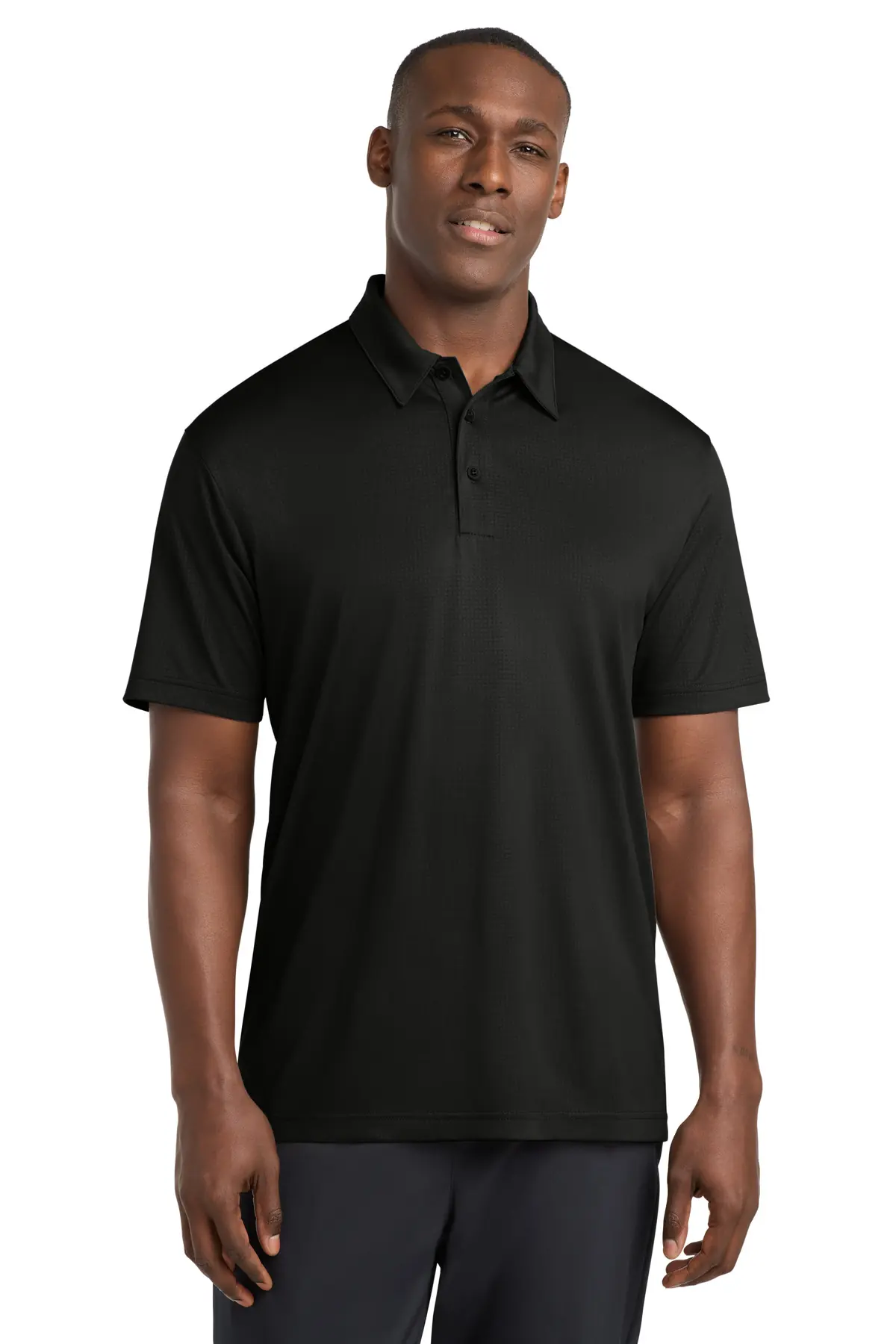 Sport-Tek Embossed PosiCharge Tough Polo. in Black