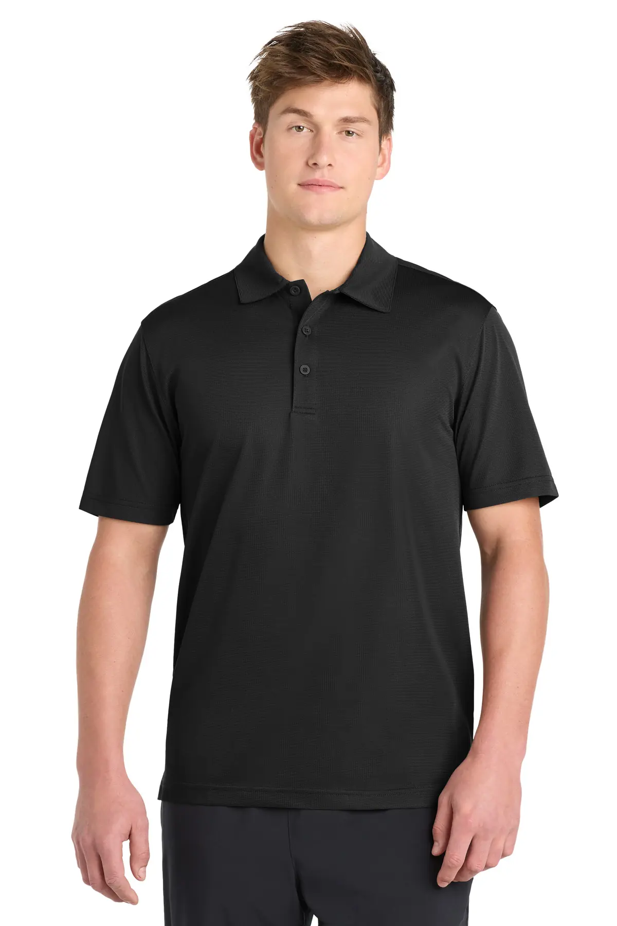 Sport-Tek PosiCharge Active Textured Polo. in Black
