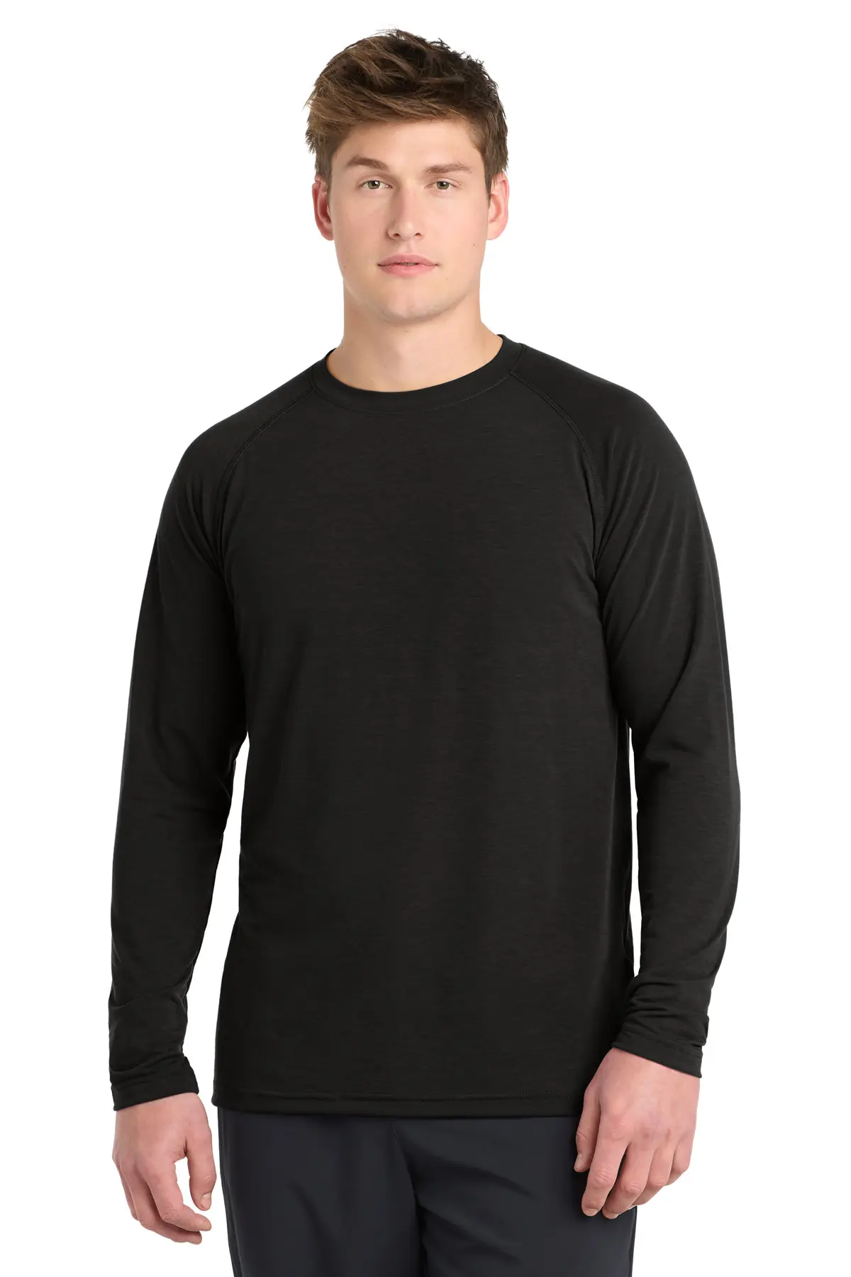 Sport-Tek Long Sleeve Ultimate Performance Crew. in Black