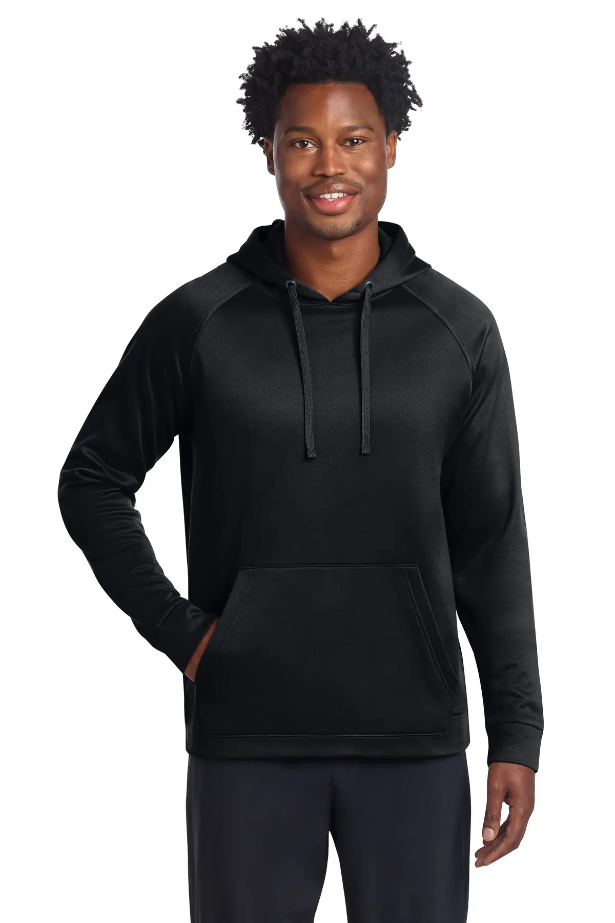 Sport-Tek Re-Compete Fleece Pullover Hoodie in Black