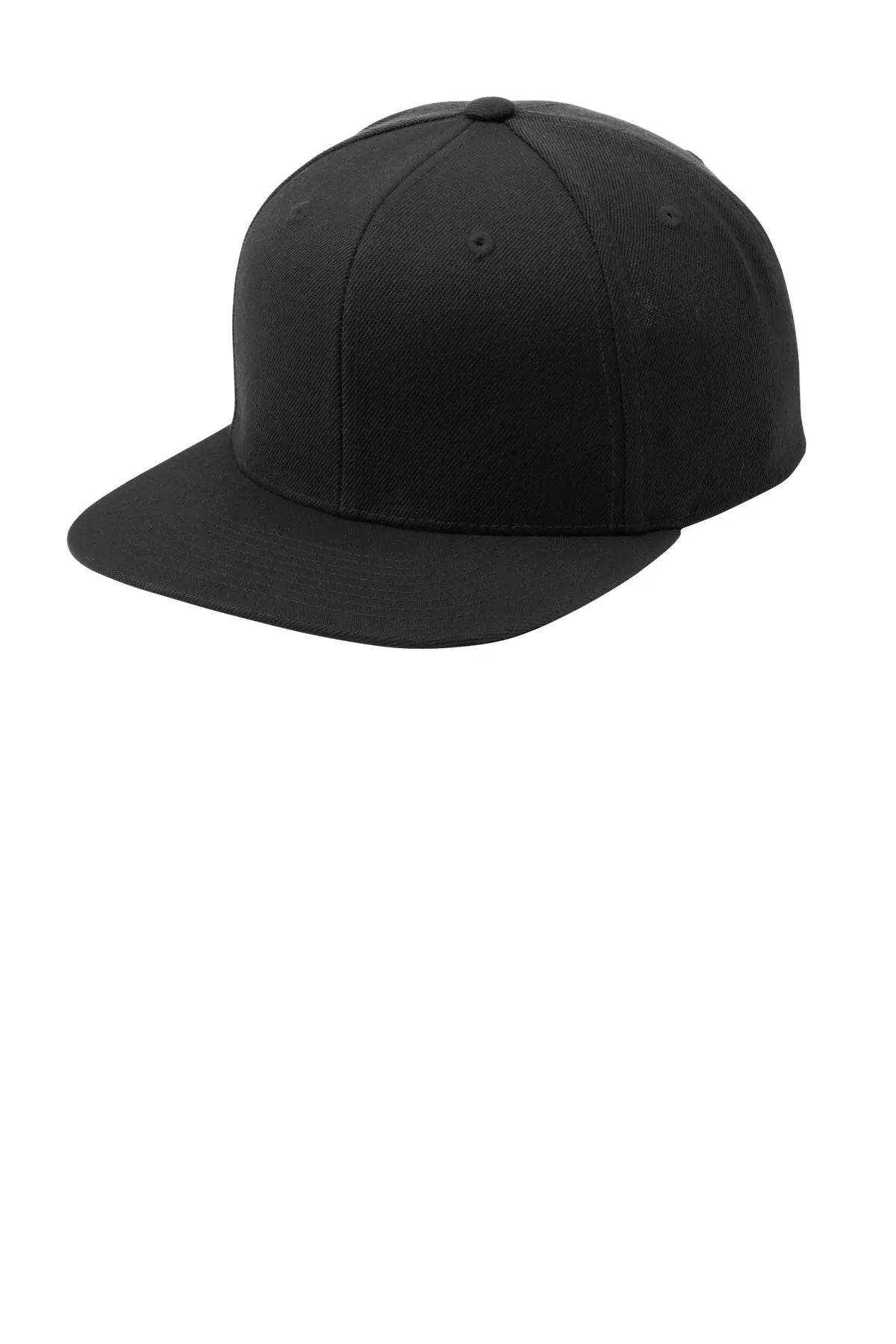 Sport-Tek YP Classics Flat Bill Snapback Cap. in Black