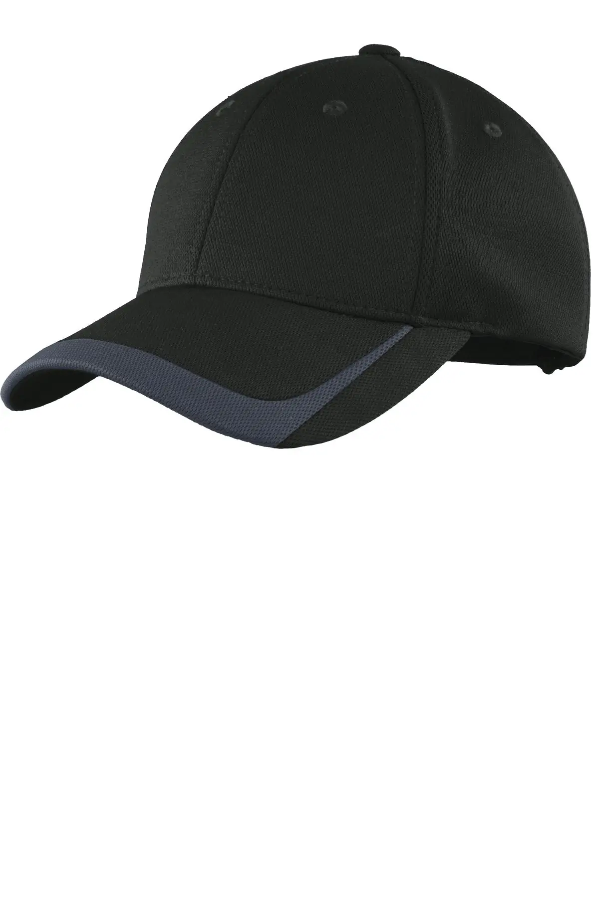 Sport-Tek Pique Colorblock Cap. in Black/ Graphite