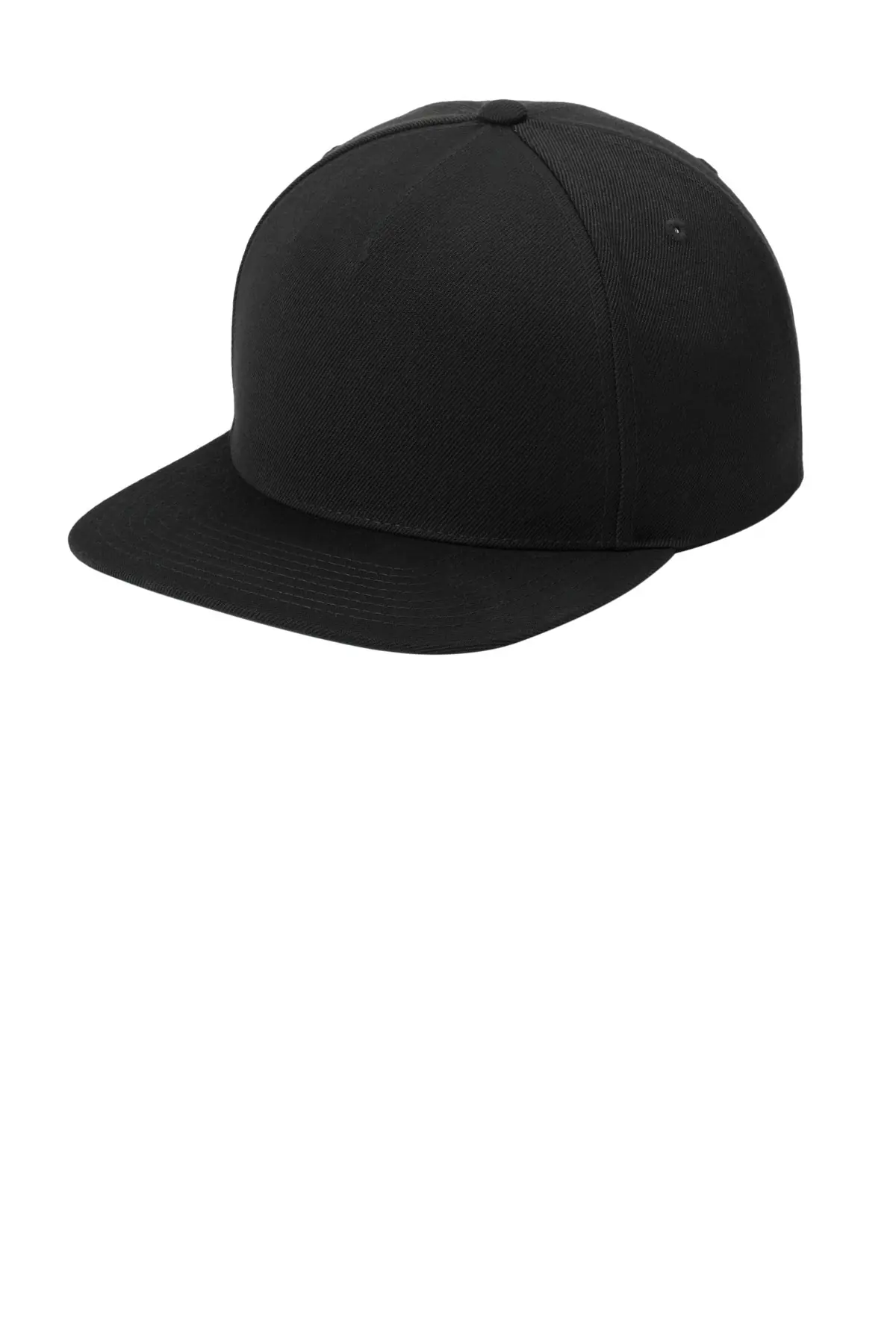 Sport-Tek YP Classics Premium 5-Panel Snapback Cap in Black