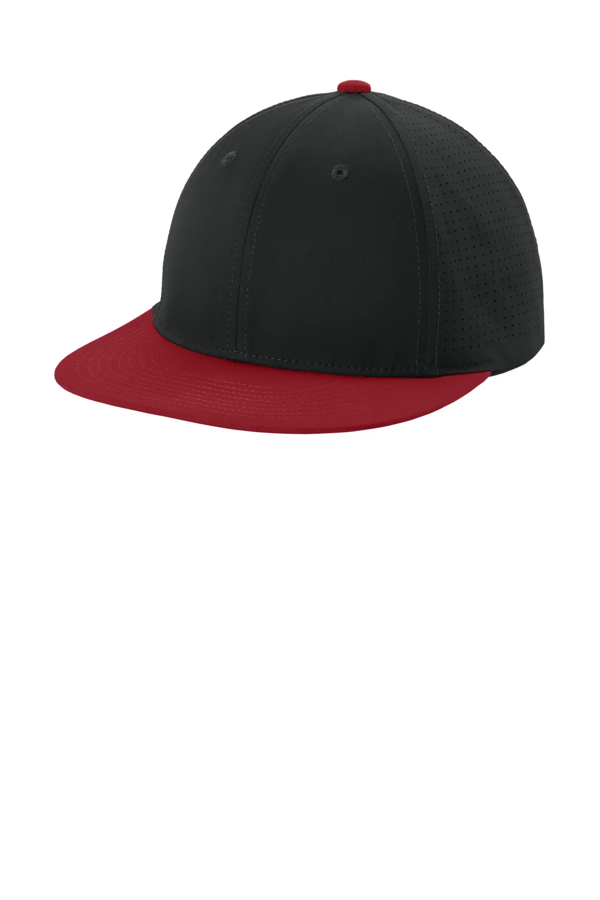 Sport-Tek Pro-Cut Stretch-Tek Cap in Black/ Deep Red/ Black