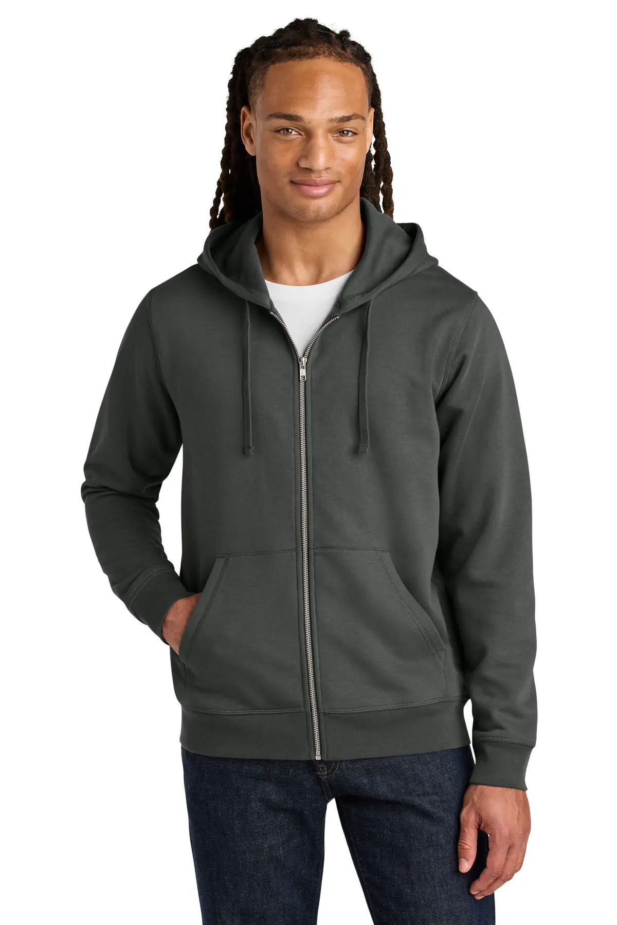 Stanley/Stella Unisex Mixer Full-Zip Hooded Sweatshirt in Anthracite