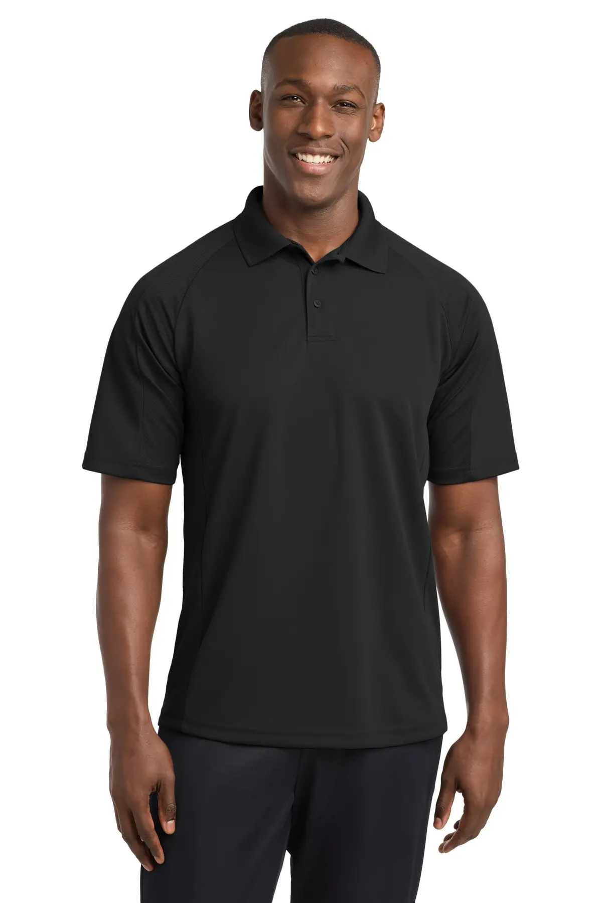 Sport-Tek Dri-Mesh Pro Polo. in Black
