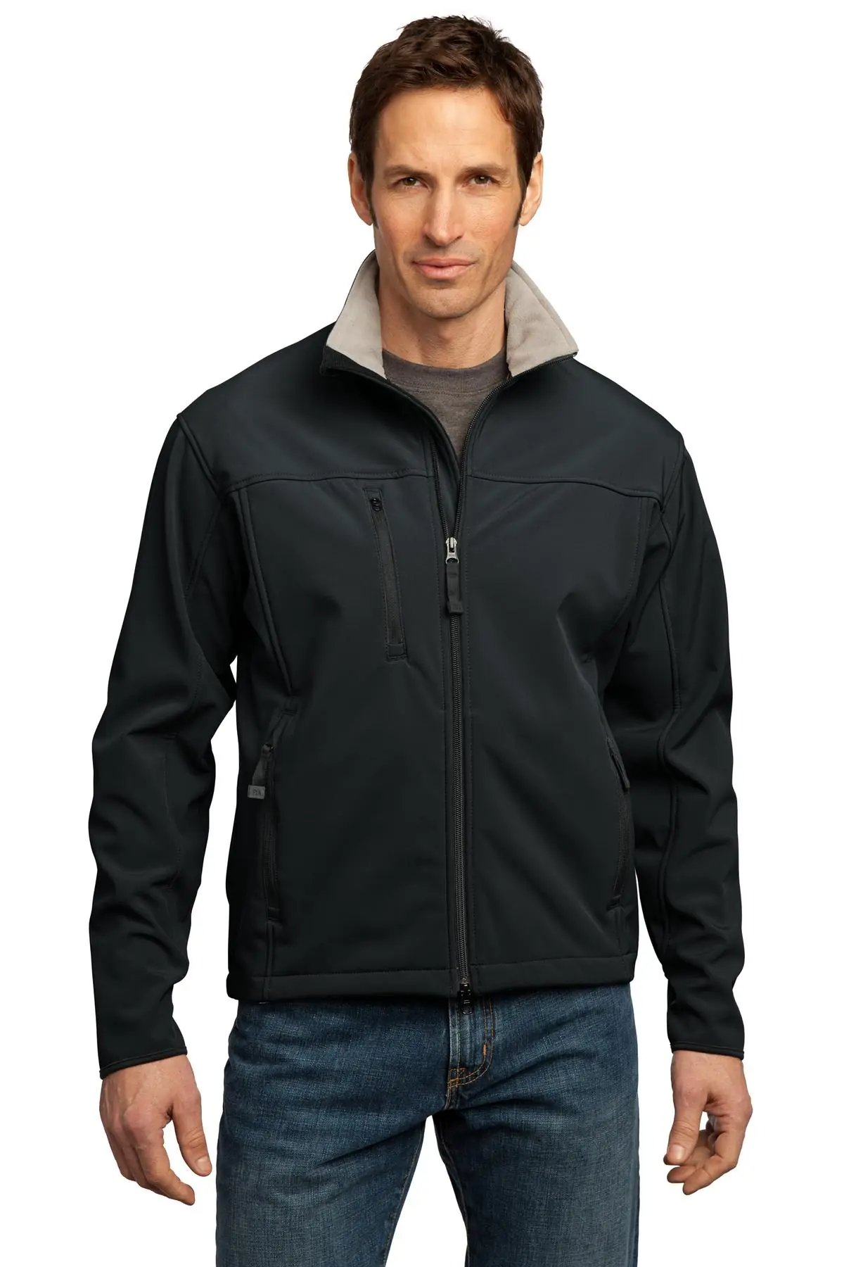 Port Authority Tall Glacier Soft Shell Jacket. in Black/ Chrome