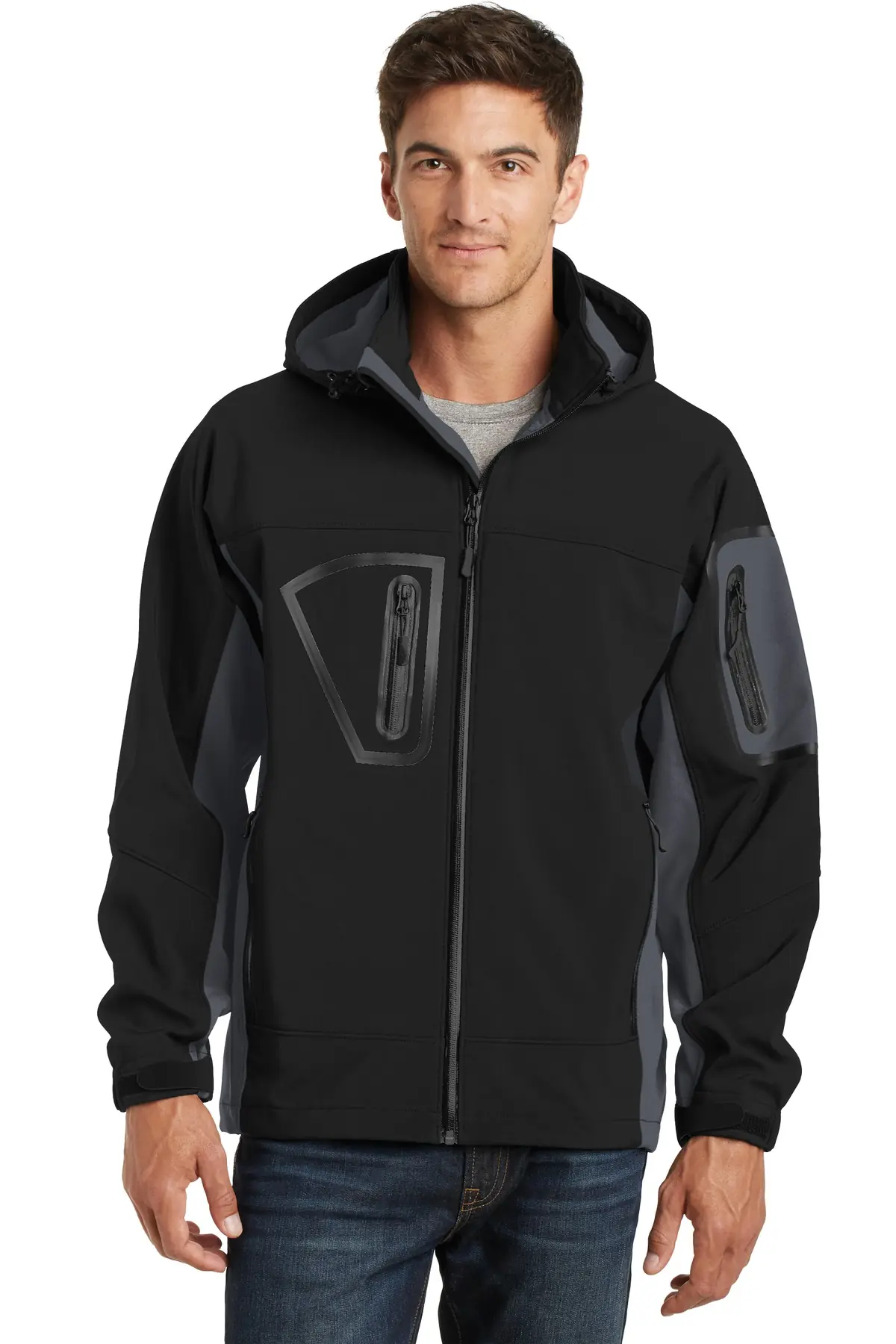 Port Authority Tall Waterproof Soft Shell Jacket. in Black/ Graphite