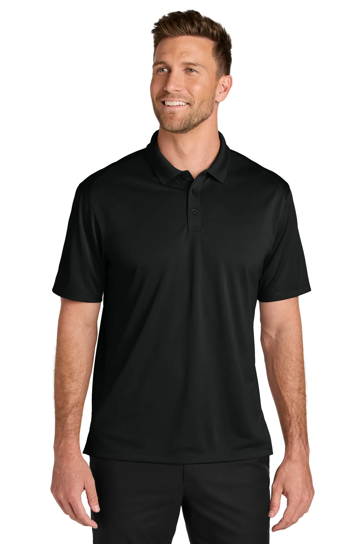 Port Authority Tall Wearever Performance Pique Polo in Deep Black