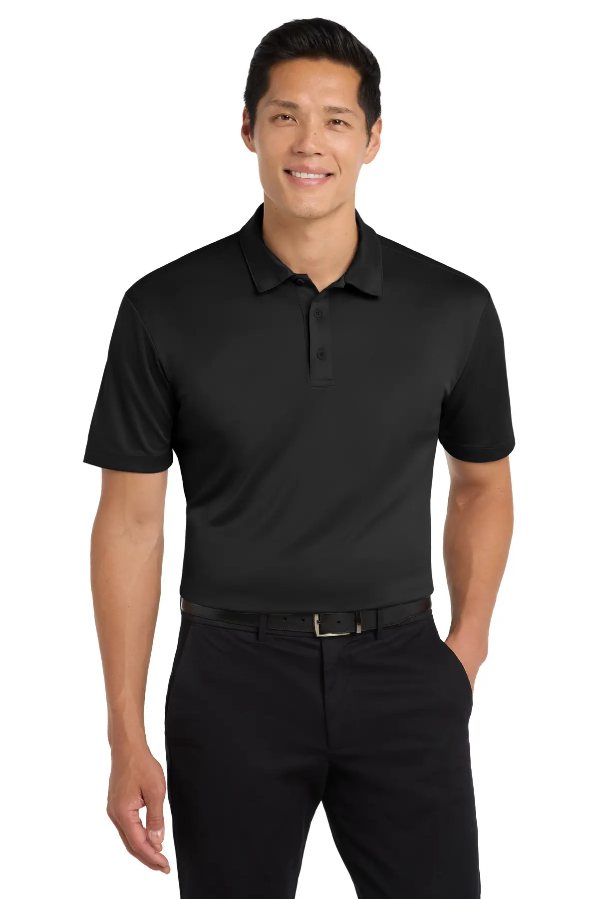 Port Authority Tall Silk Touch Performance Polo. in Black