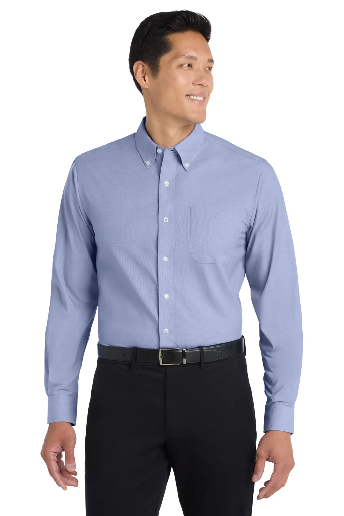 Port Authority Tall Crosshatch Easy Care Shirt. in Chambray Blue