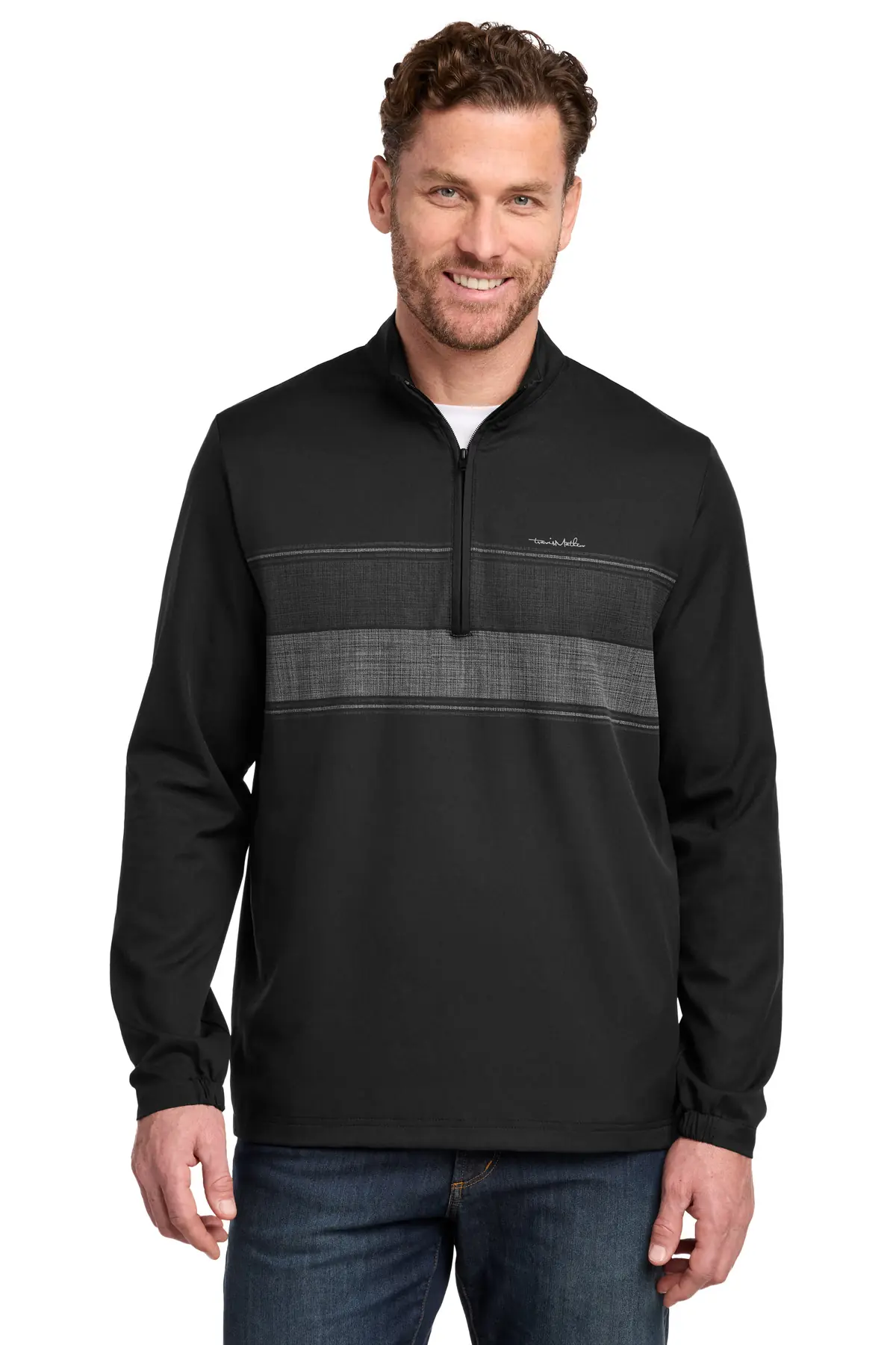 TravisMathew Balboa Chest Stripe 1/4-Zip in Black