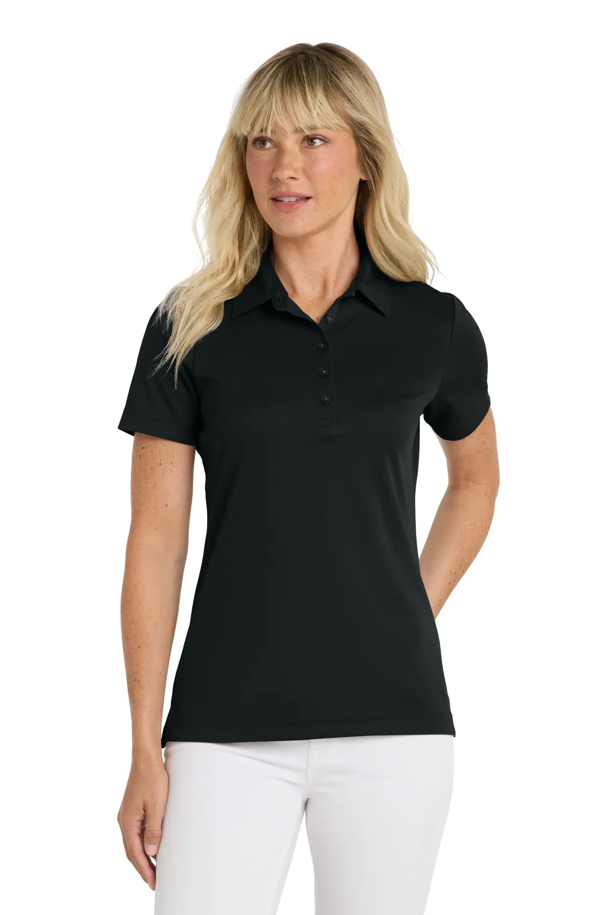 TravisMathew Women's Oceanside Solid Polo in Black