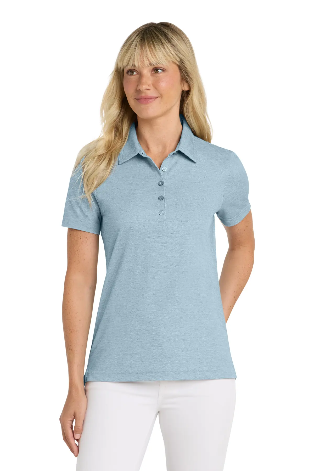 TravisMathew Women's Oceanside Heather Polo in Allure Heather